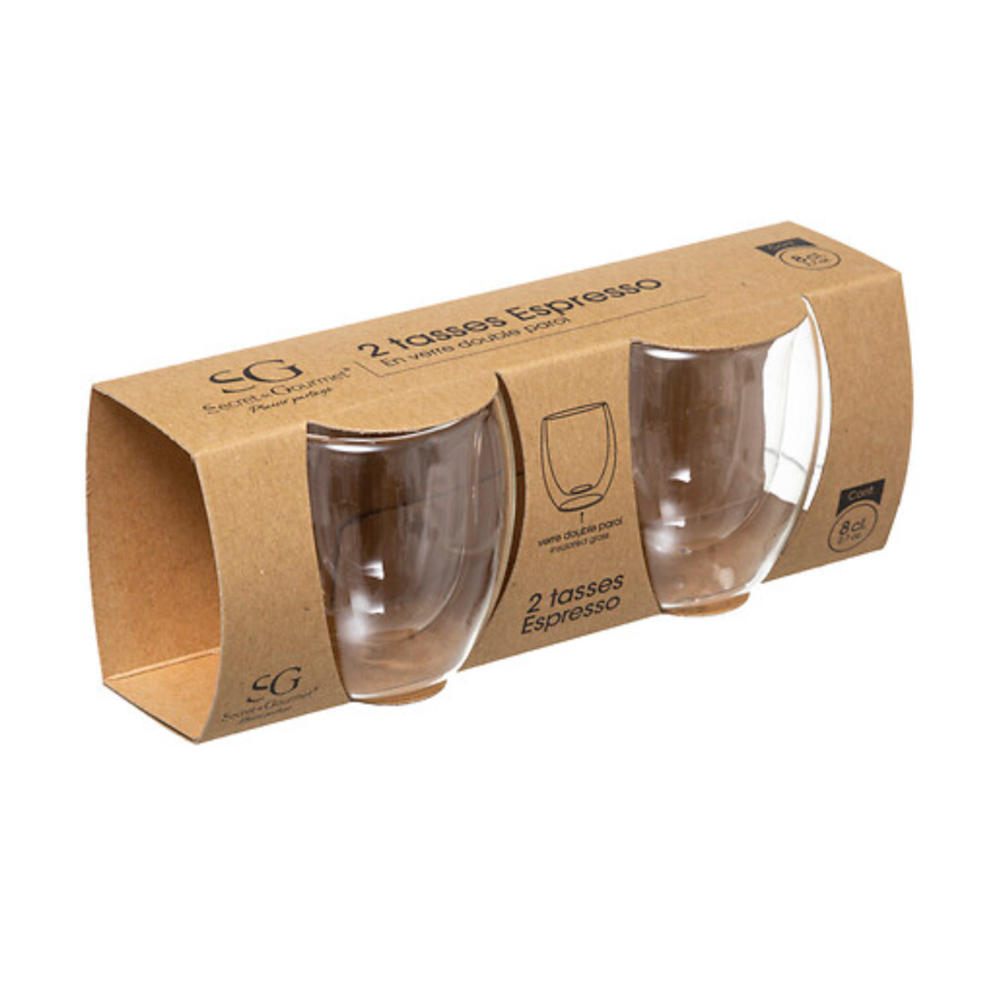 Set x2 paharele dublu perete Espresso