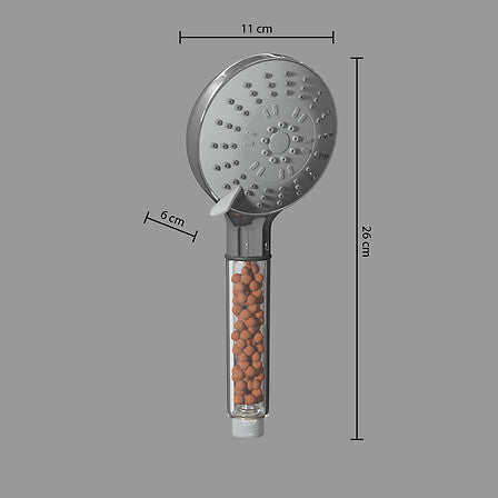 Cap de dus cu bilute de argila filtranta