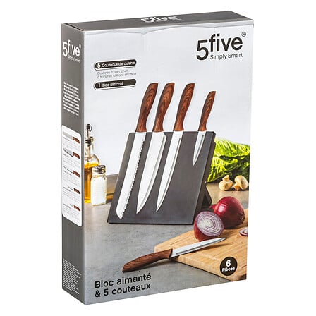Set 5 cutite cu suport magnetic