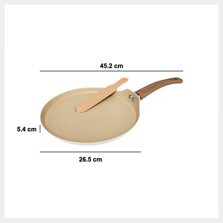 Tigaie clătite 26 cm bej