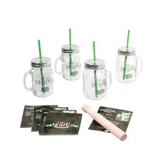 Set Mojito 4 Cani + paie + zdrobitor de lemn + 5 retete