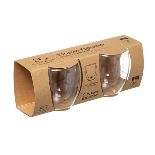 Set x2 paharele dublu perete Espresso