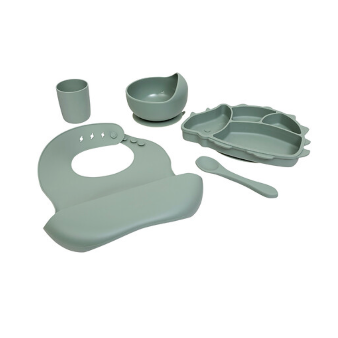 Set tacamuri silicon Dino verde
