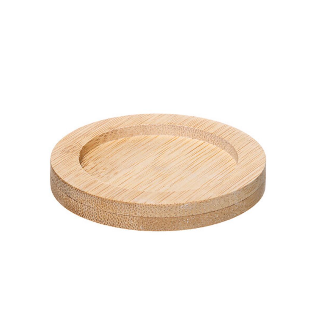 Set 4 paharele sticla perete dublu + 4 suporți bambus