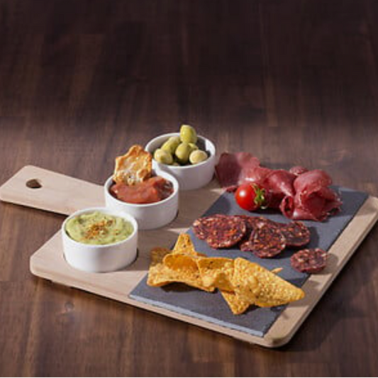 Set servire aperitiv ardezie bambus