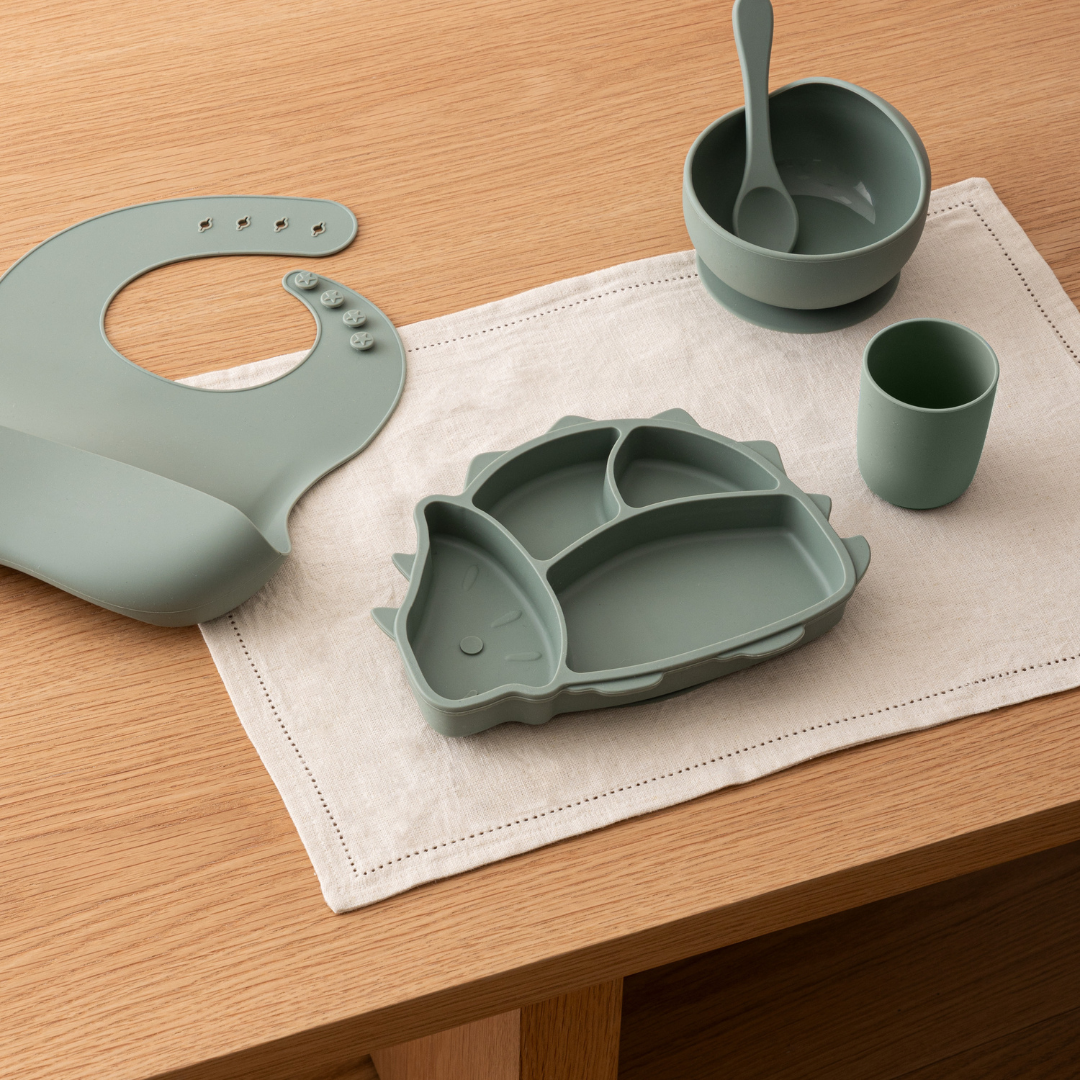 Set tacamuri silicon Dino verde